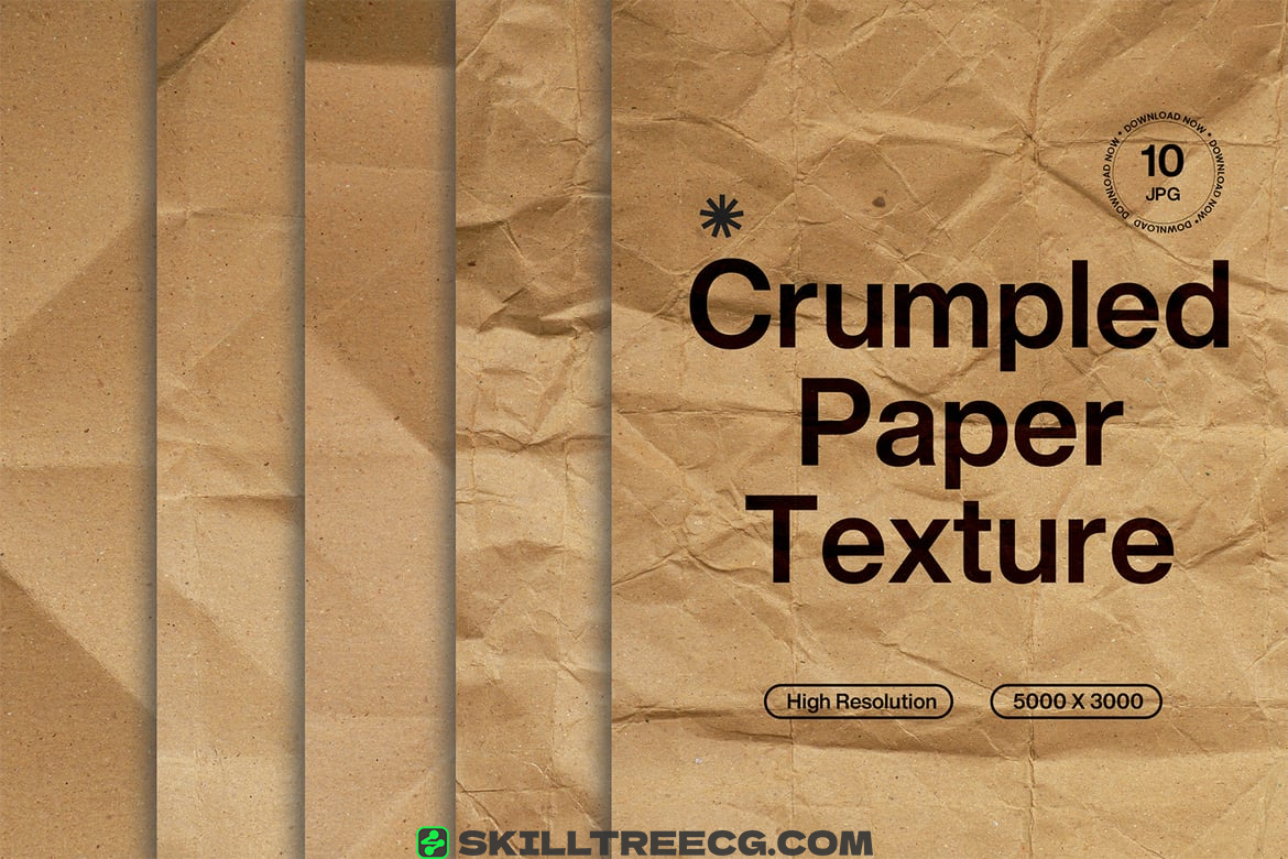 Brown Kraft Paper Fold Texture Set（655753）-技能树